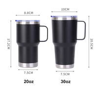Tasse à café isotherme en acier inoxydable 20oz 30oz OEM ODM, gobelet de voyage à double paroi avec poignée métallique, idéal pour un cadeau
