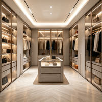 Dressing et armoire autoportants modernes de luxe avec portes vitrées, rangements personnalisables pour chambre et salon