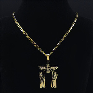 Colgante de Acero Inoxidable Ahura Mazda, Estilo Zoroastriano Iraní, Corte del Imperio Persa - Product Image 3