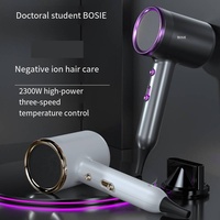 Sèche-cheveux de voyage électrique haute vitesse 2300W 110 000 tr/min avec moteur AC, concentrateur ionique, buse diffuseur et réglages de coiffage pour usage domestique