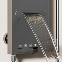 Grand pommeau de douche gris pistolet Panneau de douche numérique à LED Nouveau système de colonne de douche à cascade en aluminium pour salle de bain en vente