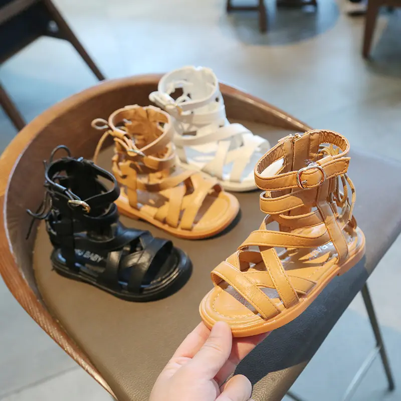 Baby slippers Summer children High-top Open Toe Sandals Girls non-slip kids fashion shoes kids shoes wholesale synthetic leather