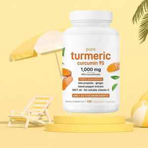 Biologisch wild kurkumabladerenpoeder en moringabladerenpoeder met vitamine C en curcumine capsules voor volwassenen - Product Image 2