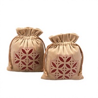 Sac de rangement en velours imprimé et brodé sur mesure pour pierres précieuses, pochette anti-poussière en velours doux avec cordon de serrage