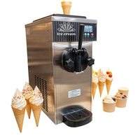 Machine à glace molle professionnelle robuste à 3 saveurs, en acier inoxydable, portable, avec bac de mélange pour les ventes à fort volume