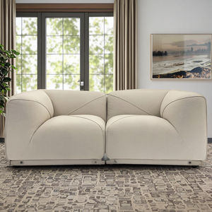 PFZION HOME Luxury Modern Cream Chesterfield Modular <strong>Corner</strong> Sofa Tufted Extendable Armrest <strong>Bed</strong> Apartment Living Room Villas Mall - Product Image 2