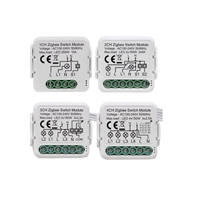 Module d'interrupteur intelligent GIRIER Tuya ZigBee 3.0 10A, 1 à 4 groupes, contrôle bidirectionnel, compatible Alexa/Google Home, certifié CE/RoHS - Product Image 1