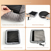 Coussin chauffant USB pour animaux de compagnie avec contrôle intelligent par minuterie, cordon anti-mastication, lit douillet et chaud pour l'hiver