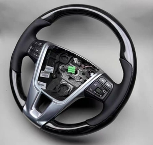 ชุดพวงมาลัยหนัง PU ไม้พีชสำหรับรถวอลโว่ <span class=keywords><strong>S60</strong></span> V40 V60 V90ดัดแปลงและอัปเกรดแล้ว - Product Image 3