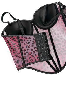 Cami in pizzo <span class=keywords><strong>leopardato</strong></span> elegante Lingerie Sexy termica per il tipo di chiusura in vita elastica primavera/estate - Product Image 6