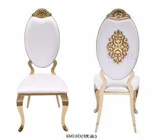Cadeira de jantar moderna romântica para festas de casamento, cadeira de jantar com encosto oval de venda quente