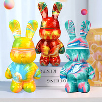 Haute qualité bricolage 23CM fluide lapin Kit peinture vinyle blanc embryon lapin tirelire pour enfants cadeaux créatifs