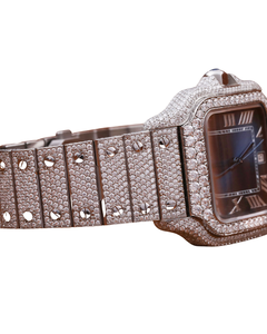 Reloj de Alta Calidad con Bisel Completamente Engastado, Personalizado con Esfera Azul, Estilo Hip Hop, con Diamantes Moissanite en Oro Blanco - Product Image 2