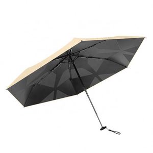 Parapluie pliant moderne mini entièrement automatique à 6 baleines avec mémoire de forme, protection UV et écran solaire, revêtement noir, pour adultes, en polyester 40% - Product Image 4