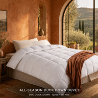 Couette en duvet de canard blanc 50% format Queen, toutes saisons, chaleur toute l'année, en coton anti-duvet, matelassée, vente en gros