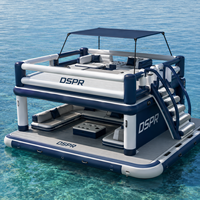 Plateforme flottante gonflable pour l'eau, surface en PVC EVA durable, pont pneumatique pour lac, océan, bateau, jet ski, utilisation en espace de détente