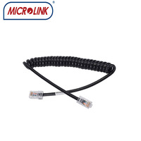 2 paires de câbles téléphoniques RJ9 Cat3 4P4C en cuivre à 4 fils