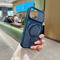 Coque de téléphone antichoc avec support magnétique en nid d'abeille bicolore pour iPhone 18 Pro Max, compatible avec la charge sans fil et dotée d'un béquille