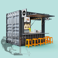 Conteneur maritime de 10 pieds pour bar à jus surgelés, kiosque alimentaire mobile et restaurant