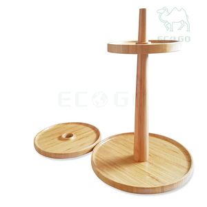 Premium Bamboo 3 Tier Soporte para pastel de bodas Soporte para pastel de madera maciza - Product Image 1