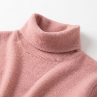 Pull-over élégant et décontracté pour femme, en cachemire 100 % tricoté à l'ordinateur, à col roulé, à manches longues, respirant, à motif uni, pour l'hiver