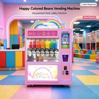 Distributeur de bonbons arc-en-ciel JOYDD pour enfants, 7 compartiments, machine à bonbons en forme de fèves de chocolat pour aire de jeux intérieure et parc d'attractions