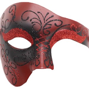 Maschera da Festa per Uomo, Mezza Faccia, Stile Guerriero Romano Greco Antico, Stampa UV, in Plastica Traspirante Eco-Friendly, per Halloween, Arancione Italia - Product Image 3