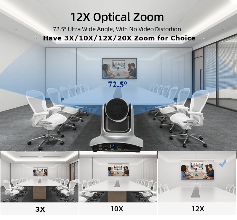 WODWIN OEM Factory 4K PTZ Video Conference Camera 12X 20X Zoom