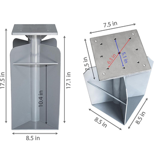 Support de parasol encastrable JH-Mech, design gain de place, métal renforcé robuste, base de parasol encastrable de 26 lb pour patios - Product Image 4