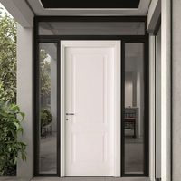 ZS personnalisé complet WPC intérieur moderne blanc bois dernière conception porte d'entrée avant en bois pour extérieur Villa chambres à coucher en bois massif
