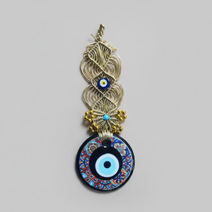 Macrame Evil Eye Tenture murale Ornement 10x30cm Design complexe pour l'attrait décoratif - Product Image 2