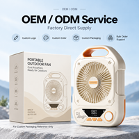 Nouveau ventilateur pliable rechargeable haute vitesse 2026 pour camping extérieur avec lumière LED pour tente, bureau et pêche
