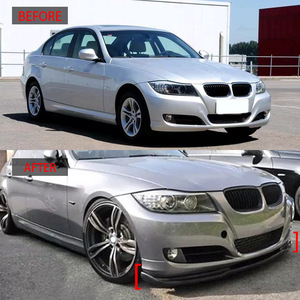 ลิ้นกันชนหน้า BMW E90 แบบ 3 ชิ้น สีดำเงา ABS สำหรับรถยนต์ซีรีย์ 3 ปี 2009 2011 - Product Image 2