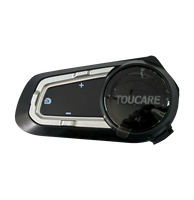 Nouveau Système de Communication pour Casque de Moto Bluetooth 5.1, Intercom pour 8 Motards, Portée 1200m, Double Puce, Écouteurs Étanche IP67 avec Radio FM