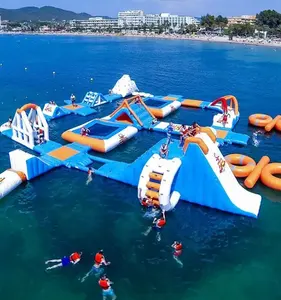 Inflatable Fun Aqua Park Equipment Commercial Water Park Design Build For Sale Stimulating water theme park floating