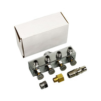 Raccord de compresseur d'air Great Craftsman 8 mm 1 entrée 4 sorties avec contrôle de pression, accessoire pneumatique