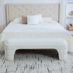Banc de chambre moderne rembourré sans accoudoirs, 64,96 pouces de large, ottoman pour le bout du lit, repose-pieds pour salon et entrée - Product Image 3