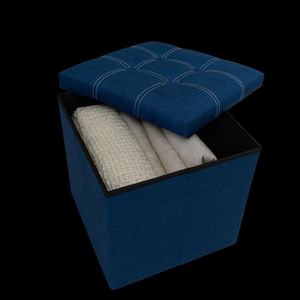 Modern Stool Living Room Furniture <b>Storage</b> Box Fabric Stainless Steel Bamboo Highest Quality Sample Available Stools Counter - Product Image 1