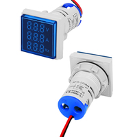 AD16-22VAH Medidor de Pantalla Cuadrada de 22 mm y 3 Dígitos para Indicador de Señal de Corriente, Voltaje y Frecuencia 0-100A