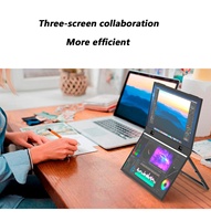 OEM ODM layar lipat 15.6 inci 360 derajat dengan fungsi penuh Monitor portabel tiga kali lipat layar Laptop ekstensi perpanjangan