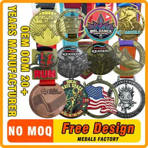 Hersteller Medaille Großhandel Günstige Design Ihre eigene leere Zink legierung 3D Gold Award Marathon Laufen Custom Metal Sport Medaille