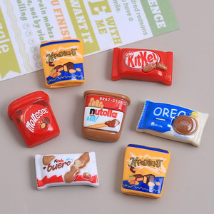 Kawaii ev dekorasyonu şeker çikolata reçine Charms toptan gıda paketleri Diy dekor için telefon kılıfı saç tokası - Product Image 2