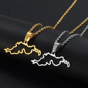 Inspire Jewelry <span class=keywords><strong>Islas</strong></span> Vírgenes Británicas <span class=keywords><strong>Mapa</strong></span> Contorno Colgante Collar 18K Chapado en oro Unisex BVI Charm Collar Hermoso Cultural - Product Image 4