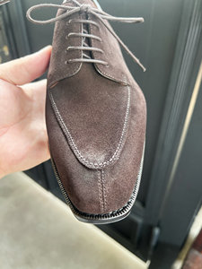 Chaussures Derby en cuir velours inversé pour homme, semelles en cuir, fabriquées à la main, <span class=keywords><strong>Goodyear</strong></span>, nouvelle collection quatre saisons - Product Image 3