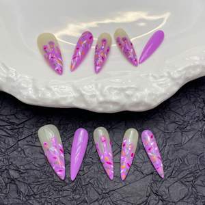 <span class=keywords><strong>Uñas</strong></span> <span class=keywords><strong>Postizas</strong></span> de Almendra 24 Piezas - Colección Otoño Invierno Tono Cálido Línea Dorada 3D Punta Francesa <span class=keywords><strong>Uñas</strong></span> <span class=keywords><strong>Postizas</strong></span> Blancas Elegantes al por Mayor - Product Image 6