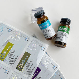 Özel baskı dayanıklı su geçirmez vinil yapıştırıcı dikdörtgen çıkartmalar 3ml 5ml 10ml flakon etiket parlak lazer holografik <span class=keywords><strong>PET</strong></span> Sticker - Product Image 4