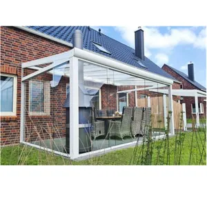 Outdoor Gartenhaus Polycarbonate Veranda With Glass Sliding Wall