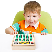 Montessori Vert Boutons Sensoriel En Bois Jeu LED Lumières Électronique Occupé Conseil Éducatif Toddler Jouets Enfants Fidget Jouer Jouet
