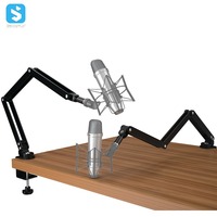 Support de bras de microphone de micro flexible universel professionnel support de microphone de bureau réglable pour la diffusion en direct en studio