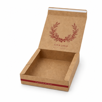 Boîte en papier kraft à motif personnalisé, couvercle rabattable, imprimé botanique de baies, carton mat de haute qualité, carton cadeau pour les cadeaux de fête